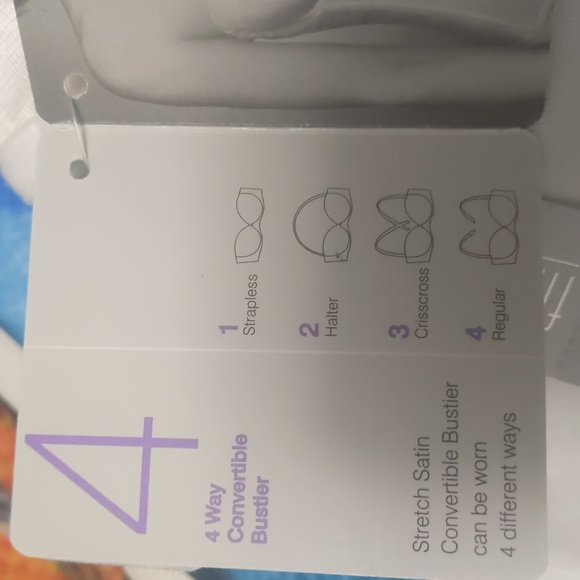 Fine Lines Ivory Satin 4 Way Convertible Bustier Size 36C - Picture 5 of 6